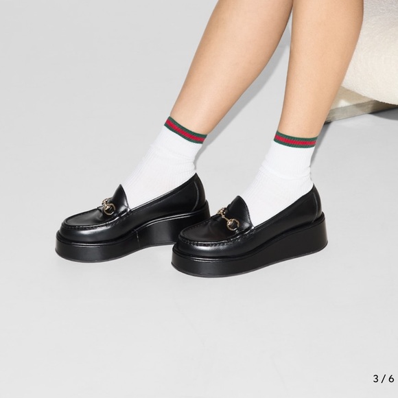 GUCCI Women’s Horsebit Wedge Loafer - Picture 1 of 12